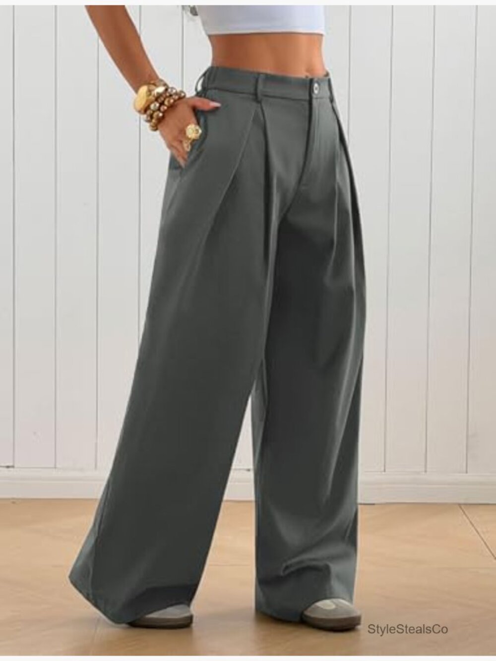 Parachute Pants Baggy Wide Leg Sweatpants with Pockets Y2K Streetwear Zipper - Picture 3 of 6